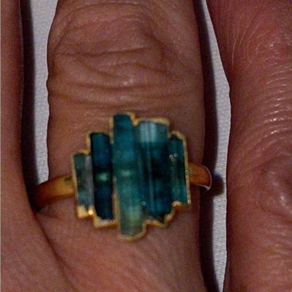 - Estate Jewelry Raw tourmaline ring - Picture 2 of 12